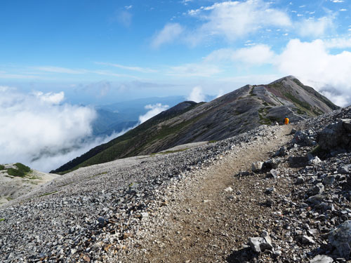 白馬岳～小蓮華山　稜線から海が見える