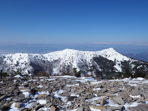 目前に烏帽子岳　湯ノ丸山山頂より