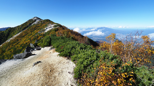 鳳凰三山　薬師岳から北方向の眺望